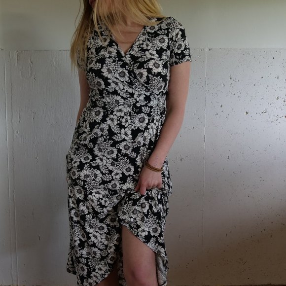 Womens Size M Floral Spring Midi Wrap Dress - Picture 7 of 10